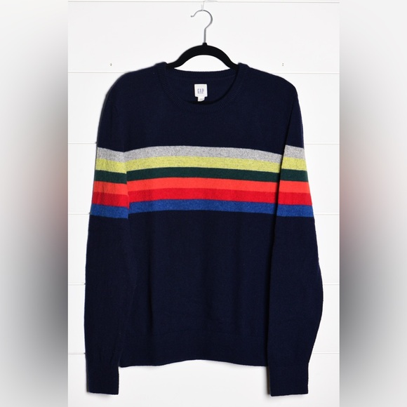 GAP Iconic Crazy Stripes Merino Wool Pull Over Vintage Unisex Retro Sweater - Picture 1 of 4